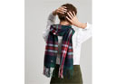 Joules Bracken Check Warm Handle Scarf - Navy Pink Check