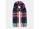 Joules Bracken Check Warm Handle Scarf - Navy Pink Check