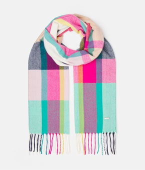 Joules Bracken Check Warm Handle Scarf - Tan Check