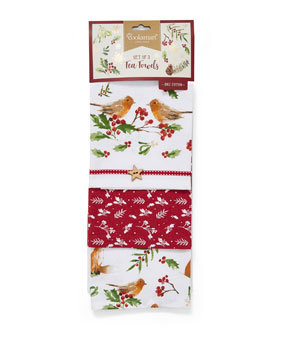 Cooksmart A Winters Tale Set Of 3 Tea Towels