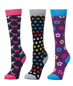 Dublin Kids 3 Pack Socks - Ink Horses