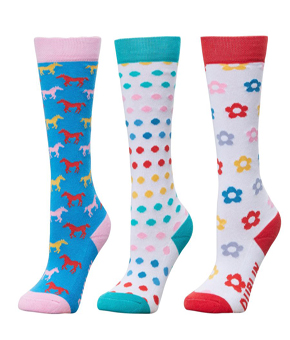 Dublin Kids 3 Pack Socks - Ocean Horses