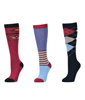 Dublin 3 Pack Socks - Berry Rider