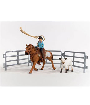 Schleich Cowgirl Team Roping Fun