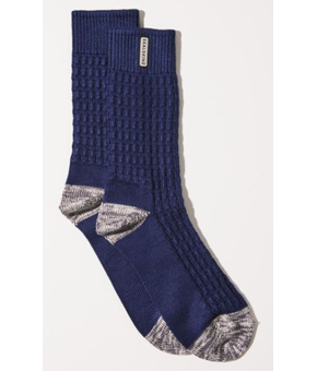 Sealskinz Mens Wroxham Bamboo Mid Sock Blue/Grey/Cream