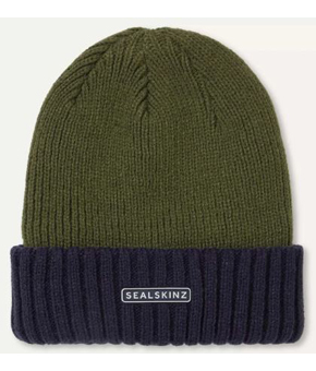 Sealskinz Bacton Waterproof Roll Cuff Beanie Olive/Navy