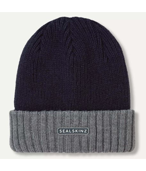 Sealskinz Bacton Waterproof Roll Cuff Beanie Navy/Grey