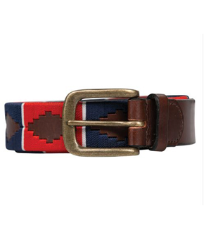 Hy Equestrian Polo Belt Navy/Red/White