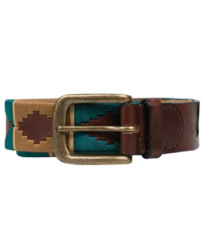 Hy Equestrian Polo Belt Teal/Mocha/Beige