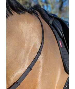 LeMieux Rubber Reins With Stoppers Brown/Silver