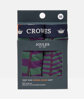 Joules Men's Crown Joules Boxers - Green/Purple Stripe