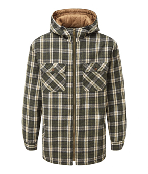 Castle Clothing Penarth Zip Hoodie - Green Check