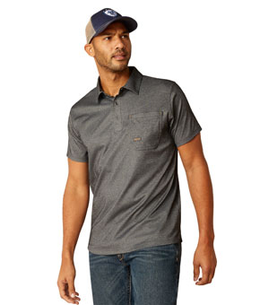 Ariat Rebar Foreman Polo Short Sleeve - Charcoal Heather