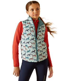 Ariat Bella Reversible Insulated Gilet - Painted Ponies / Brittany Blue