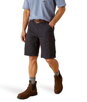 Ariat Rebar Made Tough Durastretch Cargo Short - Charcoal