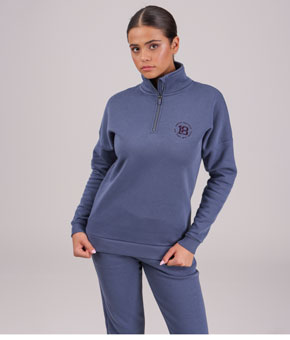 Aubrion Serene Half Zip Sweater - Blue