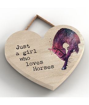 Platinum Agencies Small Heart Plaque - Girl Who Loves Horses