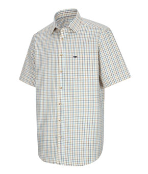 Hoggs Of Fife Kessock Short Sleeve Tattersall Shirt - Brown/Blue