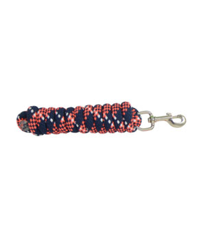 Hy Equestrian Fleck Lead Rope - Navy/Neon Orange/White