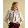 Joules Everly Tie Neck Blouse - Check