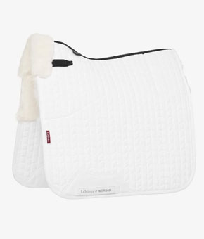 LeMieux Merino+ Half Lined Dressage Square White/White