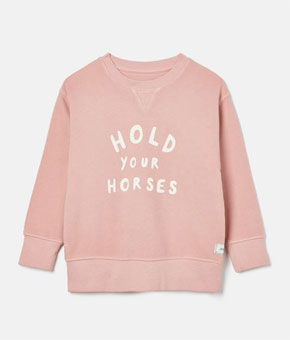 Joules Kids Sundaze Pink Crew Neck Slogan Sweatshirt - Pink