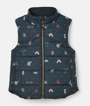 Joules Kids Atwell Showerproof Reversible Gilet - Navy