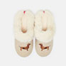 Joules Slippet Luxe Natural Dachshund Embroided Slippers