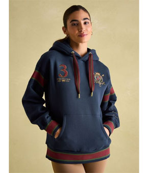 Joules Newham Embellished Hoodie - Navy