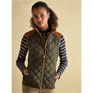 Joules Braemar Luxe Showerproof Diamond Quilted Gilet - Khaki Green