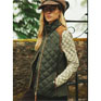 Joules Braemar Luxe Showerproof Diamond Quilted Gilet - Khaki Green