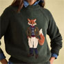 Joules Intarsia Fox Knit Jumper - Dark Green