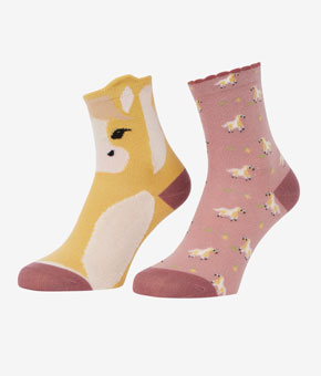 LeMieux Mini Character Socks 2 pack Lemon